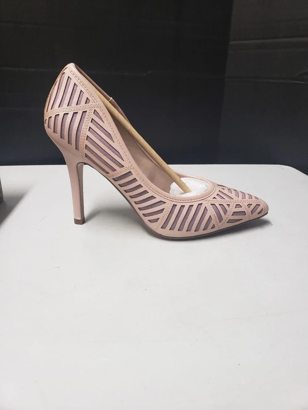 Charles David Blush Pink Over Lavendar Laser-Cut Pointed Stiletto Pump